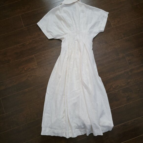Anthropologie Tobie Linen Shirt Dress Womens XS Midi Vintage Charming Casual - Picture 3 of 9
